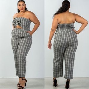 Rêveuse Grey Strapless Jumpsuit